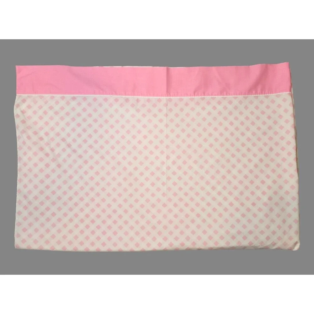 Vtg Dan River Dantrel Pink Checkered Flat Sheet Queen 72x104 Vintage USA Bedding